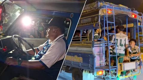 เป็นไงบ้าง เปิดปฏิกิริยา "หมอนทองวิทยา" นั่งรถขนฝันกลับ หลังจบรองแชมป์บอล 7 สี (คลิป)